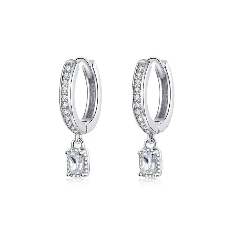 (image for) PANDORA Style Zircon Love Hoop Earrings - BSE157 - Product Image