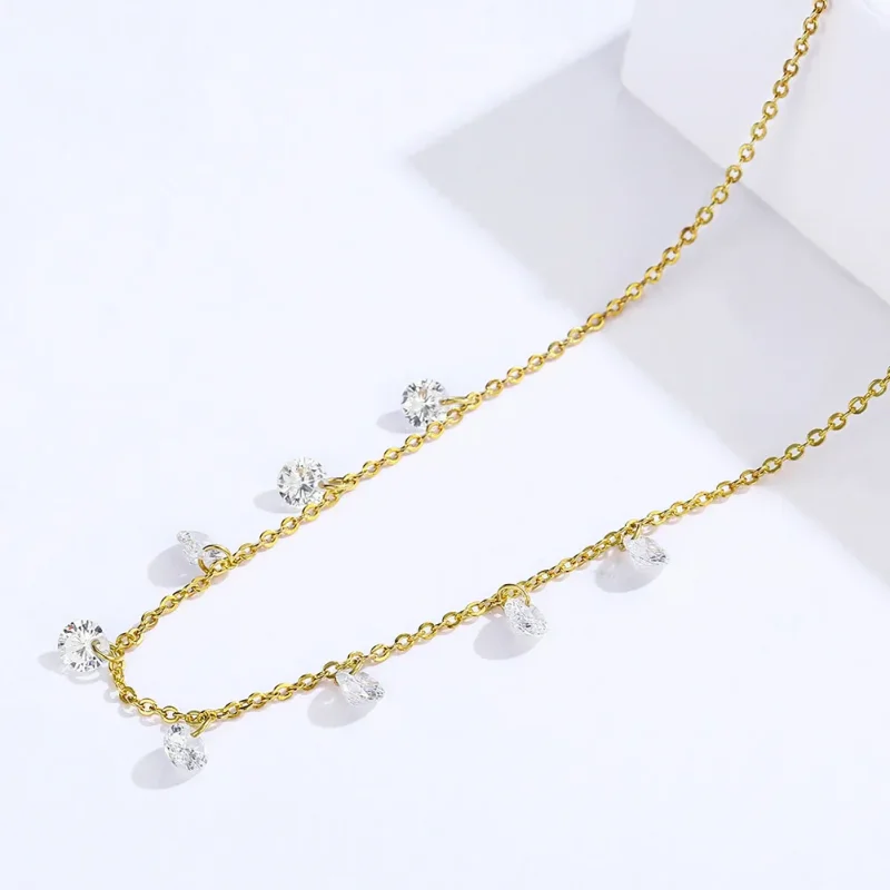 (image for) Gold-Plated Recollect Chain Necklace - PANDORA Style - SCN299-B - View 2