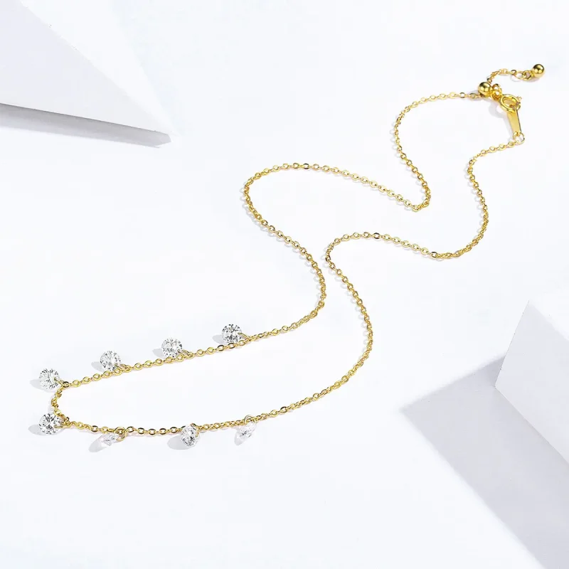 (image for) Gold-Plated Recollect Chain Necklace - PANDORA Style - SCN299-B - View 4