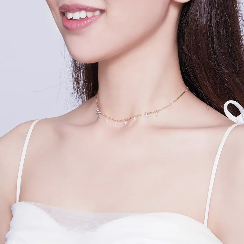 (image for) Gold-Plated Recollect Chain Necklace - PANDORA Style - SCN299-B - View 7