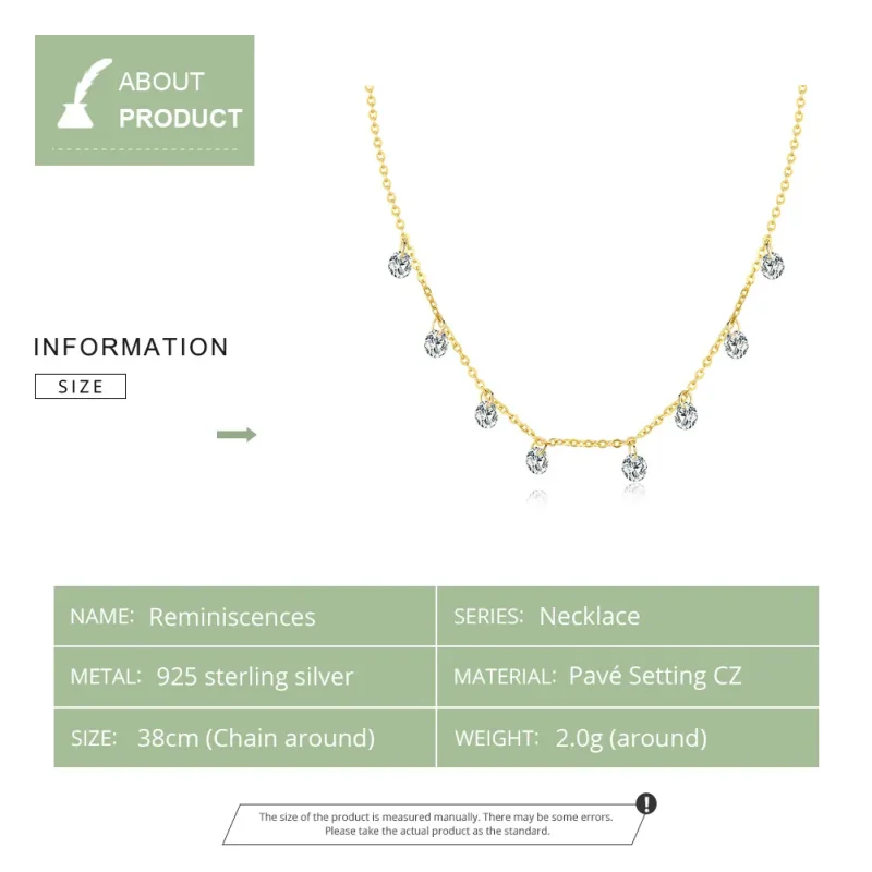 (image for) Gold-Plated Recollect Chain Necklace - PANDORA Style - SCN299-B - View 8