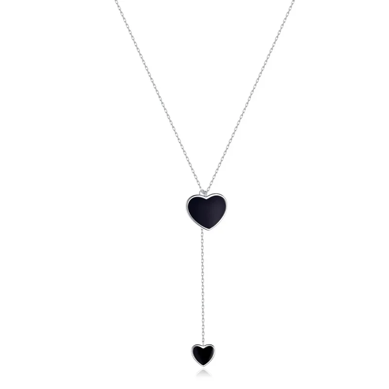 (image for) PANDORA Style Black Heart Necklace - BSN095 - Product Image
