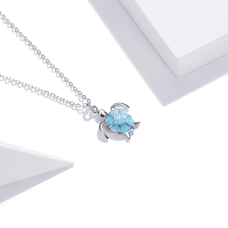 (image for) PANDORA Style Blue Turtle Necklace - SCN446 - View 4