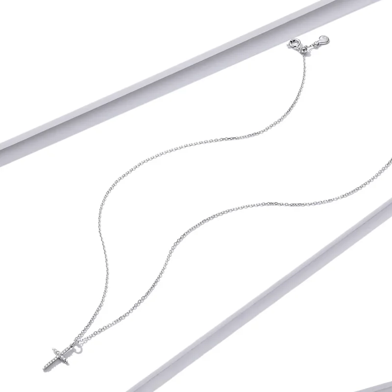 (image for) PANDORA Style Cross of Love Necklace - BSN184 - View 3