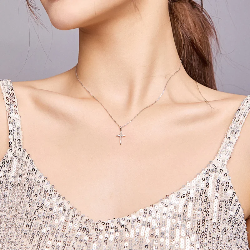 (image for) PANDORA Style Cross of Love Necklace - BSN184 - View 7