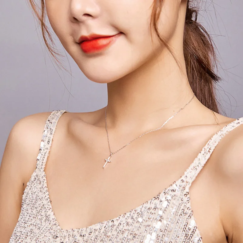 (image for) PANDORA Style Cross of Love Necklace - BSN184 - View 8