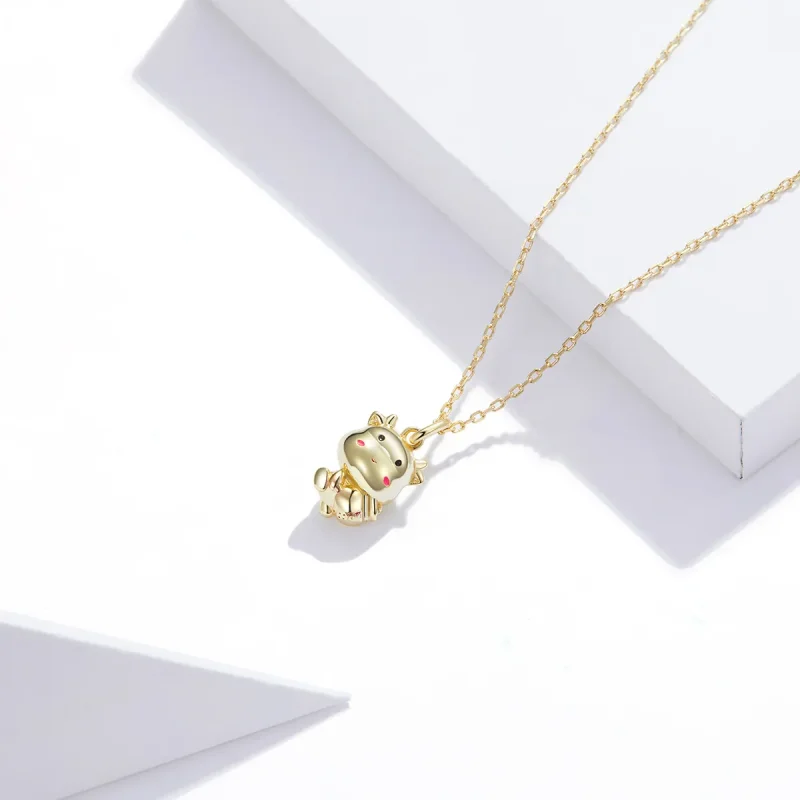 (image for) PANDORA Style Cute Lucky Cow Necklace - SCN444 - View 3