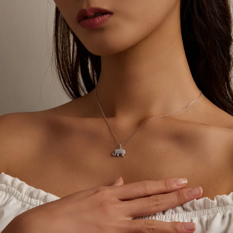 (image for) PANDORA Style Exquisite Elephant Necklace - BSN239-A - View 3