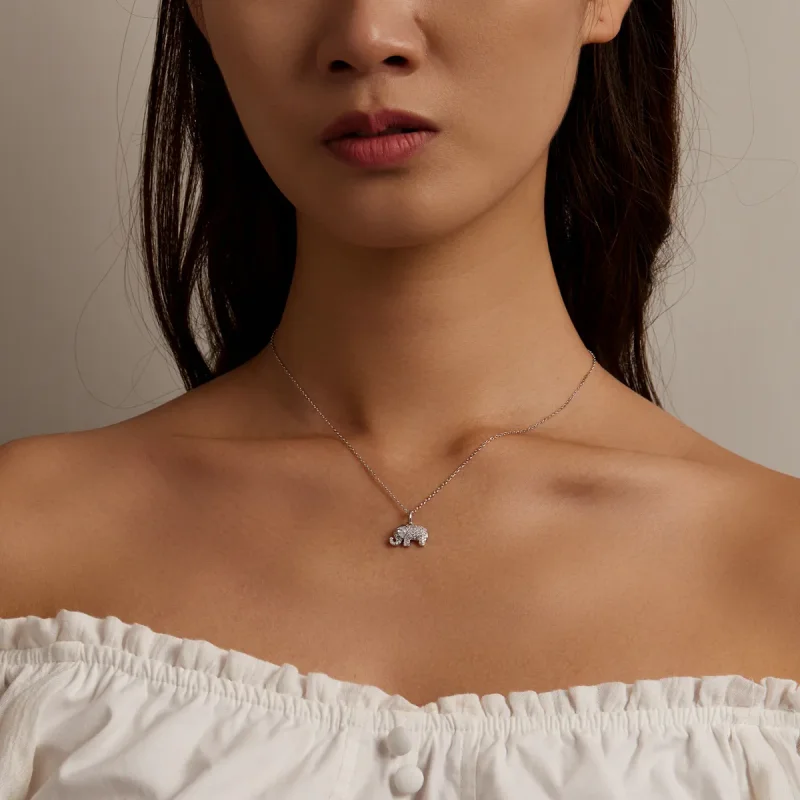 (image for) PANDORA Style Exquisite Elephant Necklace - BSN239-A - View 5