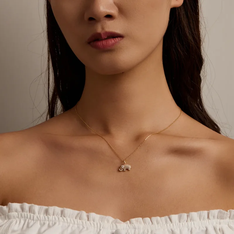 (image for) PANDORA Style Exquisite Elephant Necklace - BSN239-B - View 4