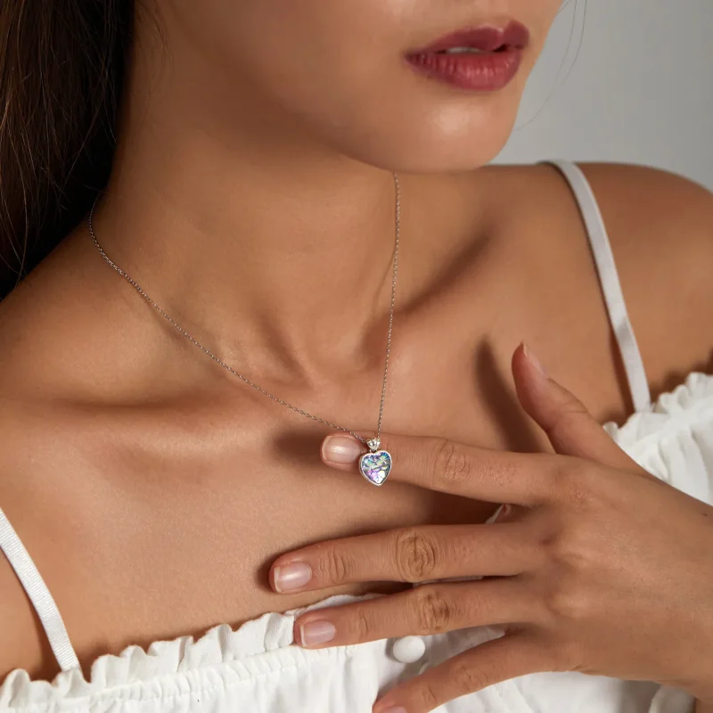 (image for) PANDORA Style Fish Scale Heart Necklace - SCN468 - View 8