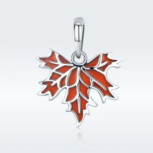 (image for) PANDORA Style Late Autumn Maple Leaves Necklace Pendant - SCC585