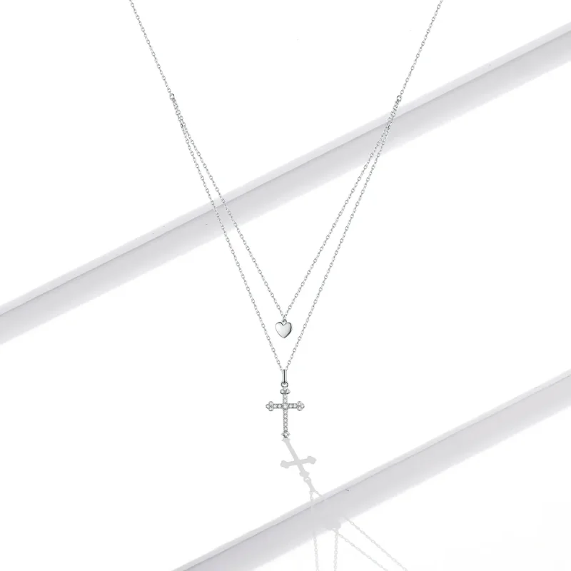 (image for) PANDORA Style Love Cross Necklace - BSN197 - View 5