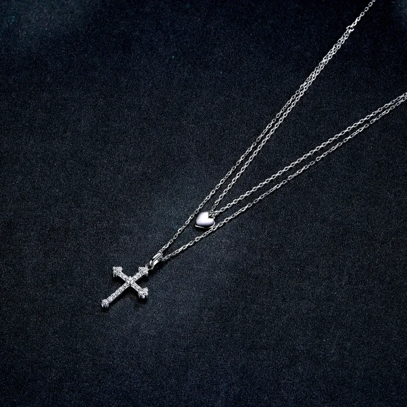 (image for) PANDORA Style Love Cross Necklace - BSN197 - View 6