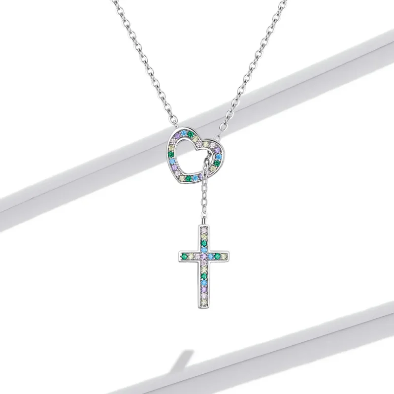 (image for) PANDORA Style Love Cross Necklace - BSN244 - View 6