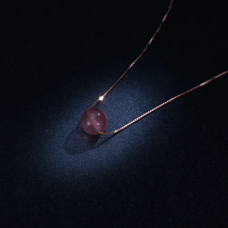 (image for) PANDORA Style Natural Strawberry Crystal Necklace - BSN096 - View 5