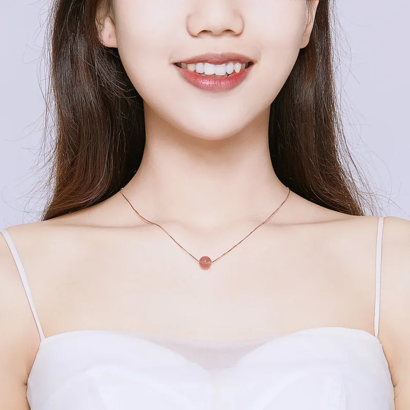 (image for) PANDORA Style Natural Strawberry Crystal Necklace - BSN096 - View 7