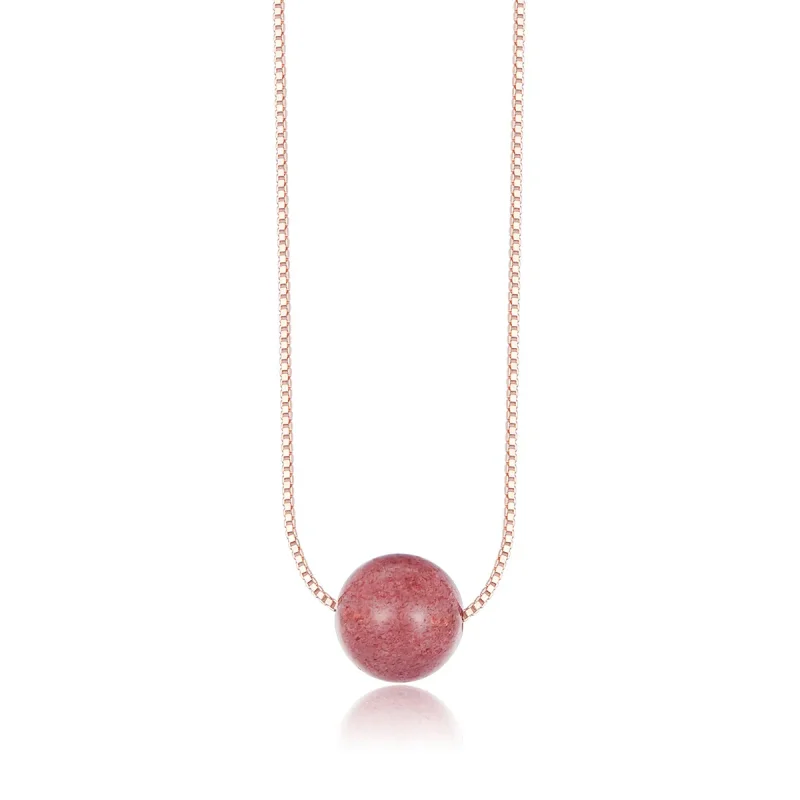 (image for) PANDORA Style Natural Strawberry Crystal Necklace - BSN096 - Product Image