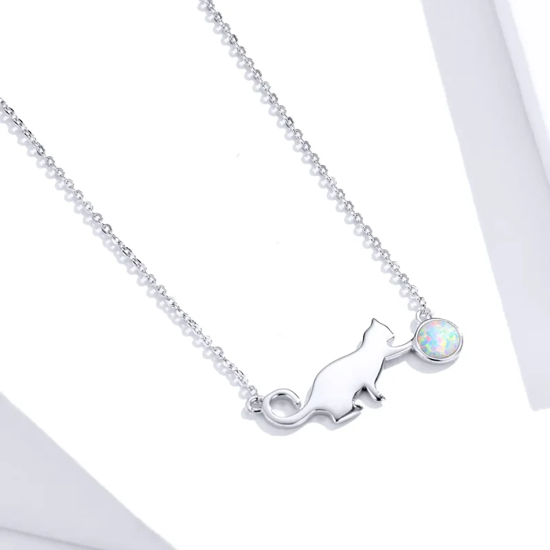 (image for) PANDORA Style Opal Cat Necklace - SCN395 - View 2