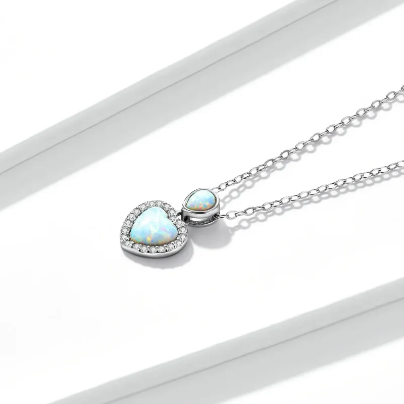 (image for) PANDORA Style Opal Love Necklace - BSN243 - View 2