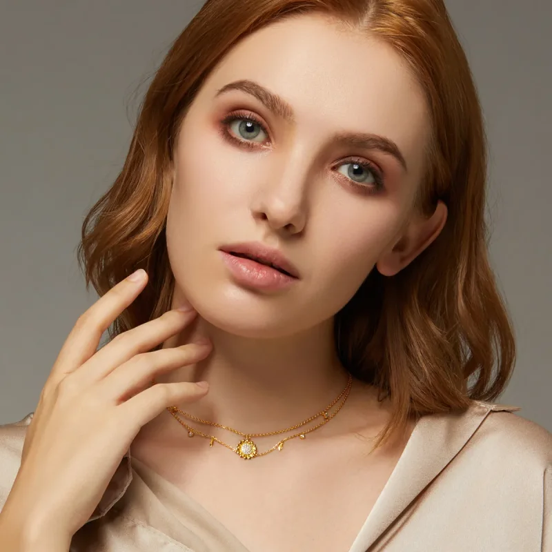 (image for) PANDORA Style Sunflower Necklace - BSN146 - View 7