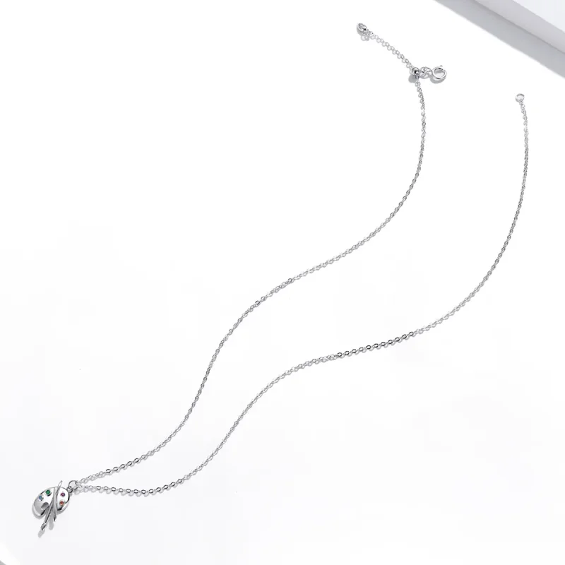 (image for) Pandora Style Silver Necklace, Artistic Life, Multicolor Enamel - SCN457 - View 4