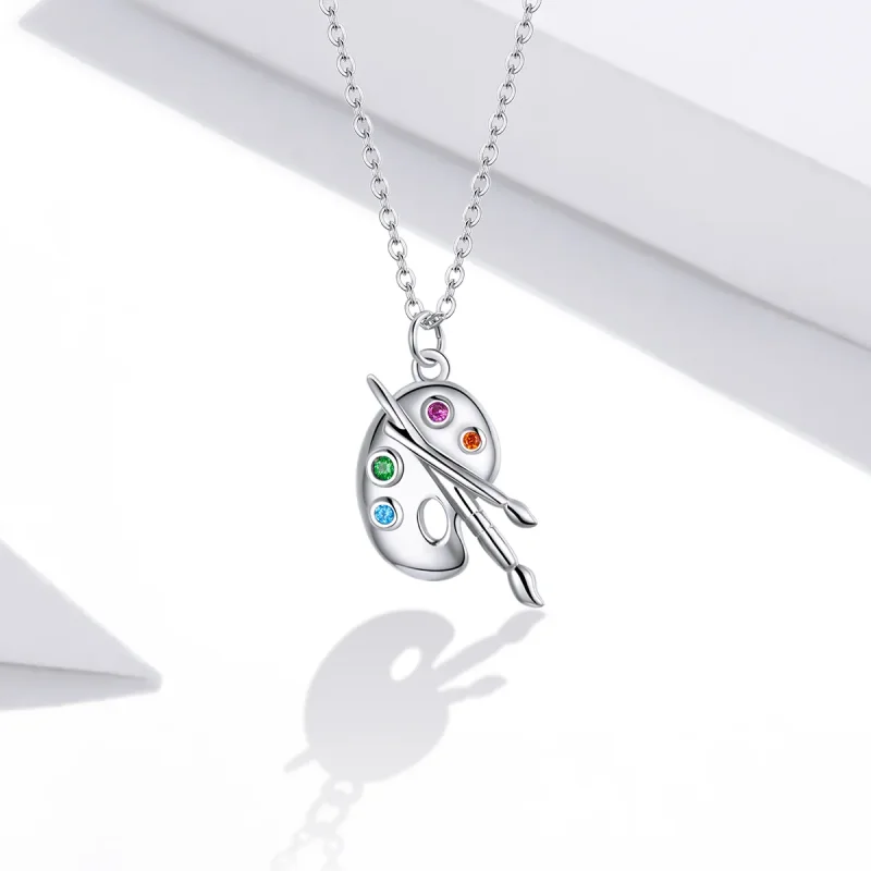 (image for) Pandora Style Silver Necklace, Artistic Life, Multicolor Enamel - SCN457 - View 5
