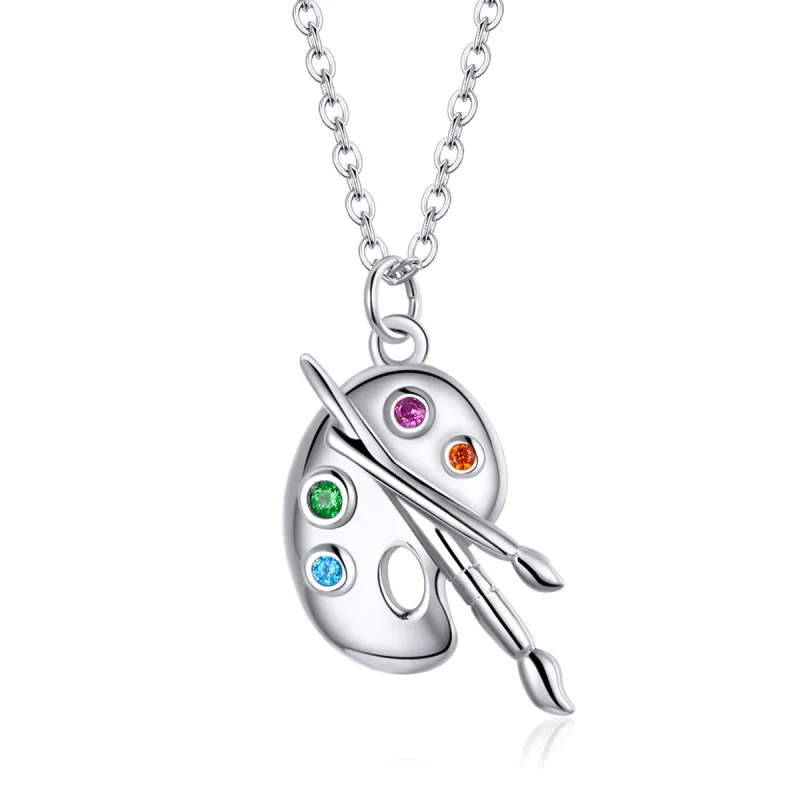 (image for) Pandora Style Silver Necklace, Artistic Life, Multicolor Enamel - SCN457 - Product Image