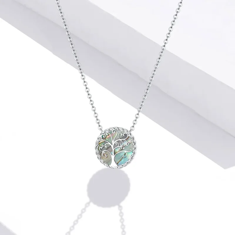 (image for) Pandora Style Silver Necklace, Colorful Tree of Life, Multicolor Enamel - SCN433 - View 5