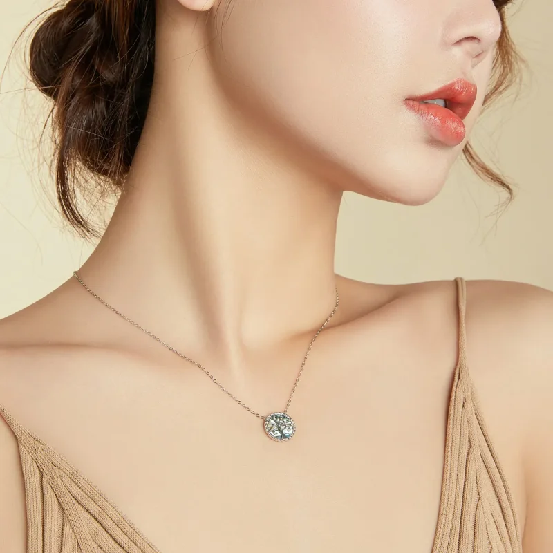 (image for) Pandora Style Silver Necklace, Colorful Tree of Life, Multicolor Enamel - SCN433 - View 6