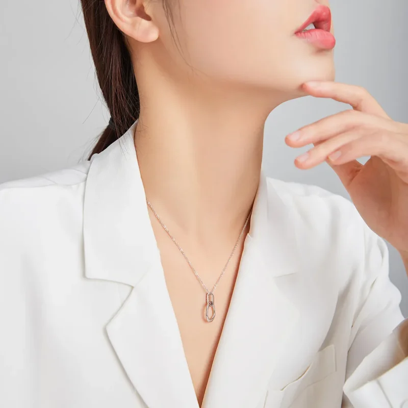 (image for) Pandora Style Silver Necklace, Geometric, Enamel - SCN440 - View 8