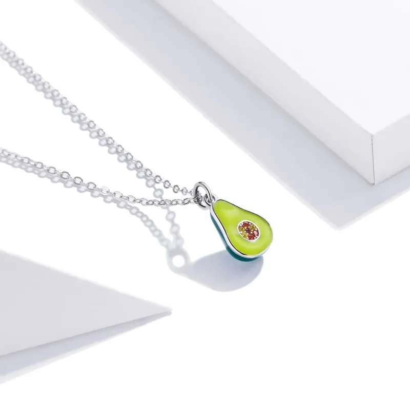 (image for) Pandora Style Silver Necklace, Green Enamel - SCN439 - View 2