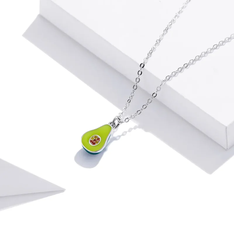 (image for) Pandora Style Silver Necklace, Green Enamel - SCN439 - View 3