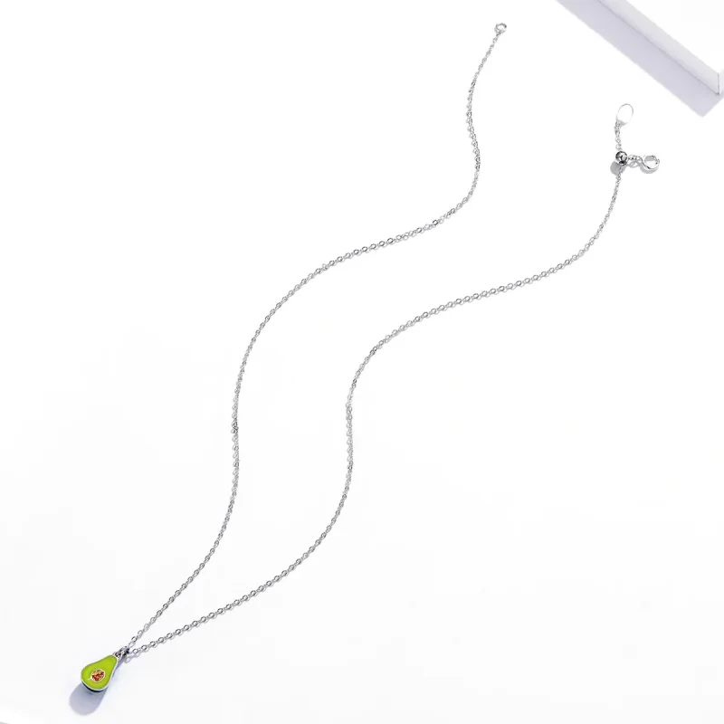 (image for) Pandora Style Silver Necklace, Green Enamel - SCN439 - View 4