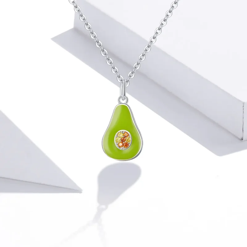 (image for) Pandora Style Silver Necklace, Green Enamel - SCN439 - View 5