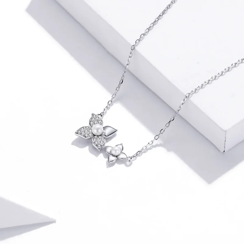 (image for) Pandora Style Silver Necklace, Hydrangea Ball, Enamel - SCN438 - View 3