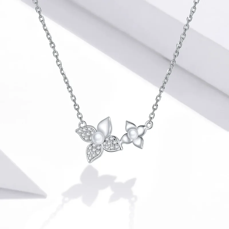 (image for) Pandora Style Silver Necklace, Hydrangea Ball, Enamel - SCN438 - View 5