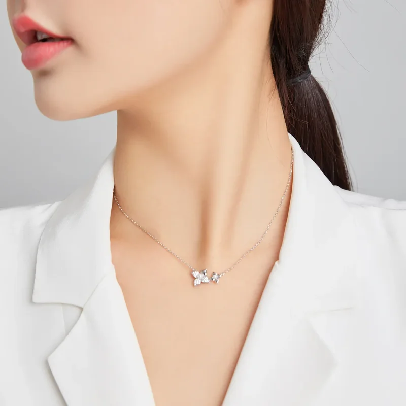 (image for) Pandora Style Silver Necklace, Hydrangea Ball, Enamel - SCN438 - View 6