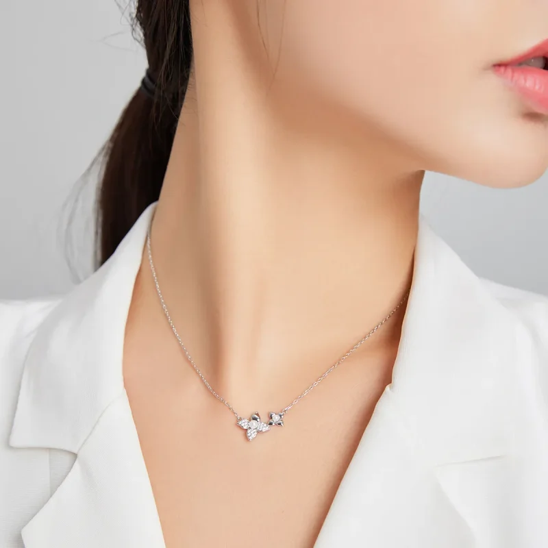 (image for) Pandora Style Silver Necklace, Hydrangea Ball, Enamel - SCN438 - View 8