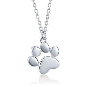 (image for) Pandora Style Silver Necklace, Pet Paw, Enamel - SCN275-2