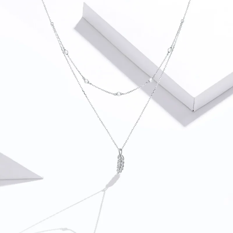 (image for) Pandora Style Silver Necklace, Shiny Wheat, Enamel - BSN208 - View 5