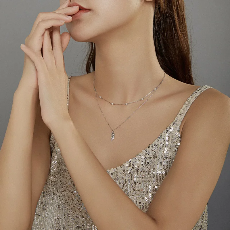 (image for) Pandora Style Silver Necklace, Shiny Wheat, Enamel - BSN208 - View 7