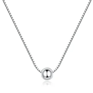 (image for) Pandora Style Silver Necklace, Simple Bean, Enamel - BSN097