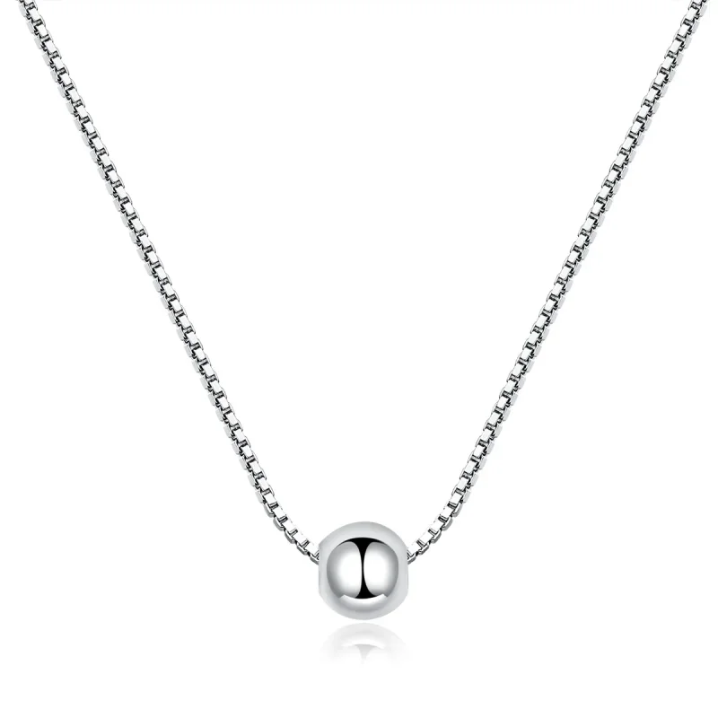 (image for) Pandora Style Silver Necklace, Simple Bean, Enamel - BSN097 - Product Image