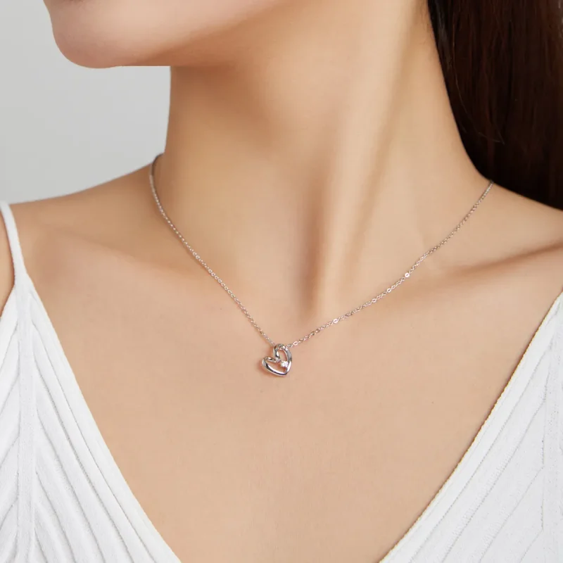 (image for) Pandora Style Silver Necklace, Thanksgiving Heart, Enamel - SCN450 - View 6