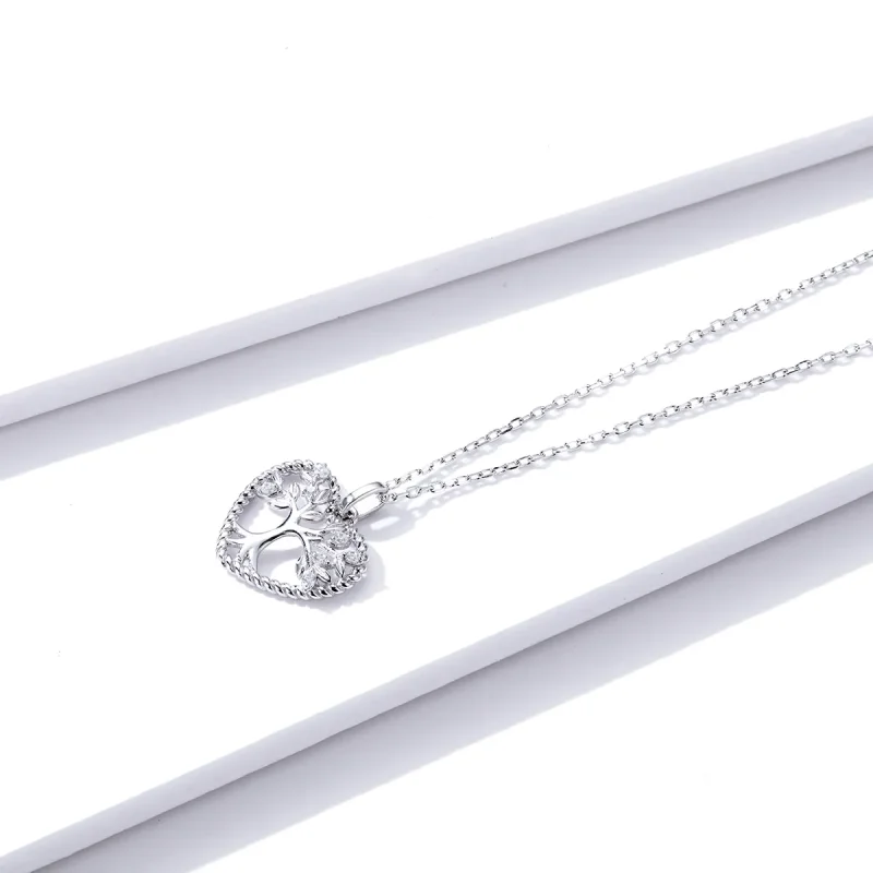 (image for) Pandora Style Silver Necklace, Tree of Life, Enamel - BSN176 - View 2