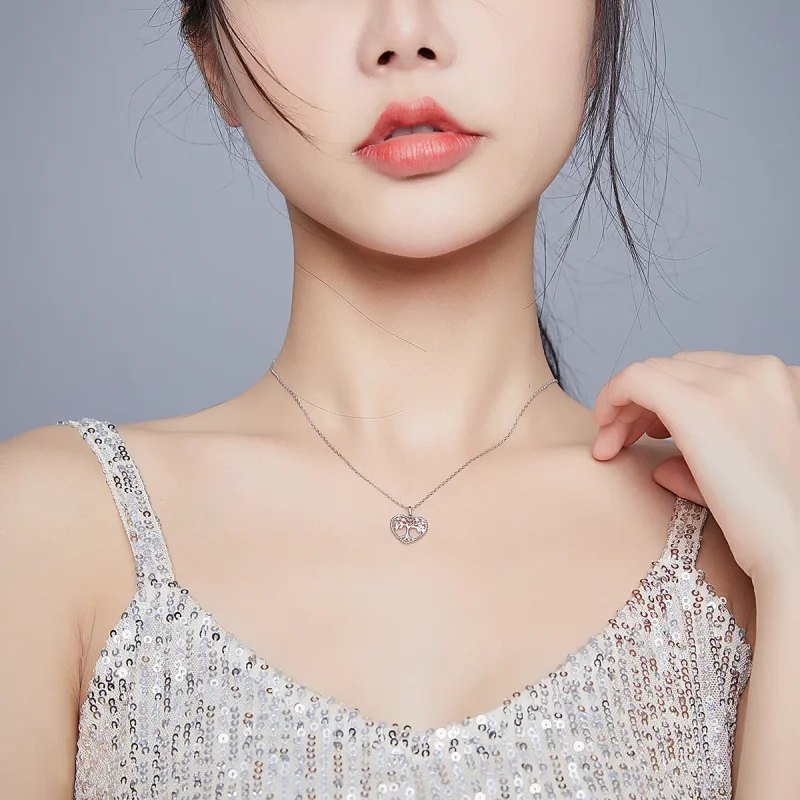 (image for) Pandora Style Silver Necklace, Tree of Life, Enamel - BSN176 - View 9