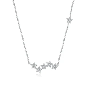 (image for) Pandora Style Silver Necklace, Twinkling Stars, Enamel - SCN419