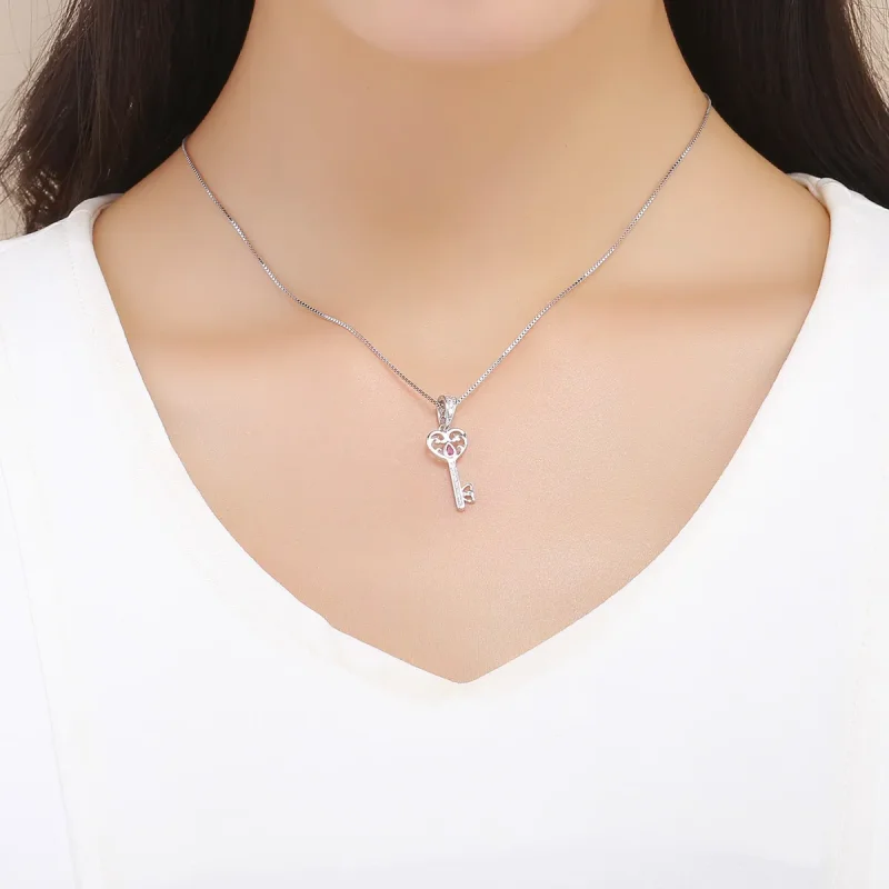 (image for) Pandora Style Silver Pendant, The Key to Happiness - SCC791 - View 5