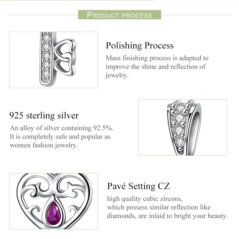 (image for) Pandora Style Silver Pendant, The Key to Happiness - SCC791 - View 7
